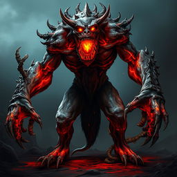 A massive Girallon Zombie, known as Grimfang, with rotting flesh and glowing, necrotic veins that pulse through its ghastly form