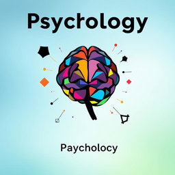A well-organized and aesthetically pleasing psychology book cover, featuring a brain illustration composed of various colorful geometric shapes and patterns, symbolizing different aspects of human psychology