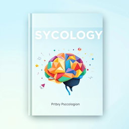 A well-organized and aesthetically pleasing psychology book cover, featuring a brain illustration composed of various colorful geometric shapes and patterns, symbolizing different aspects of human psychology