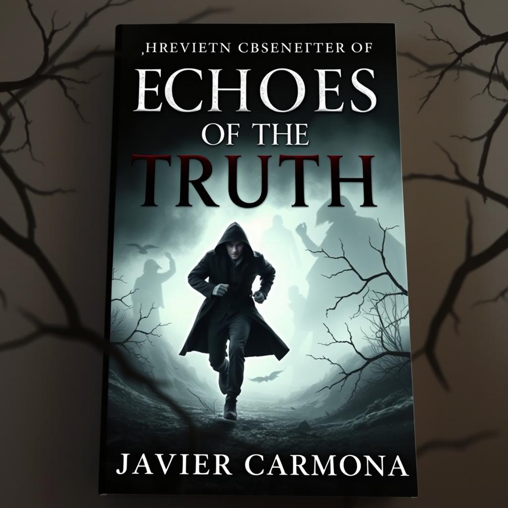 A gripping book cover for a psychological thriller titled 'Echoes Of The Truth' by Javier Carmona