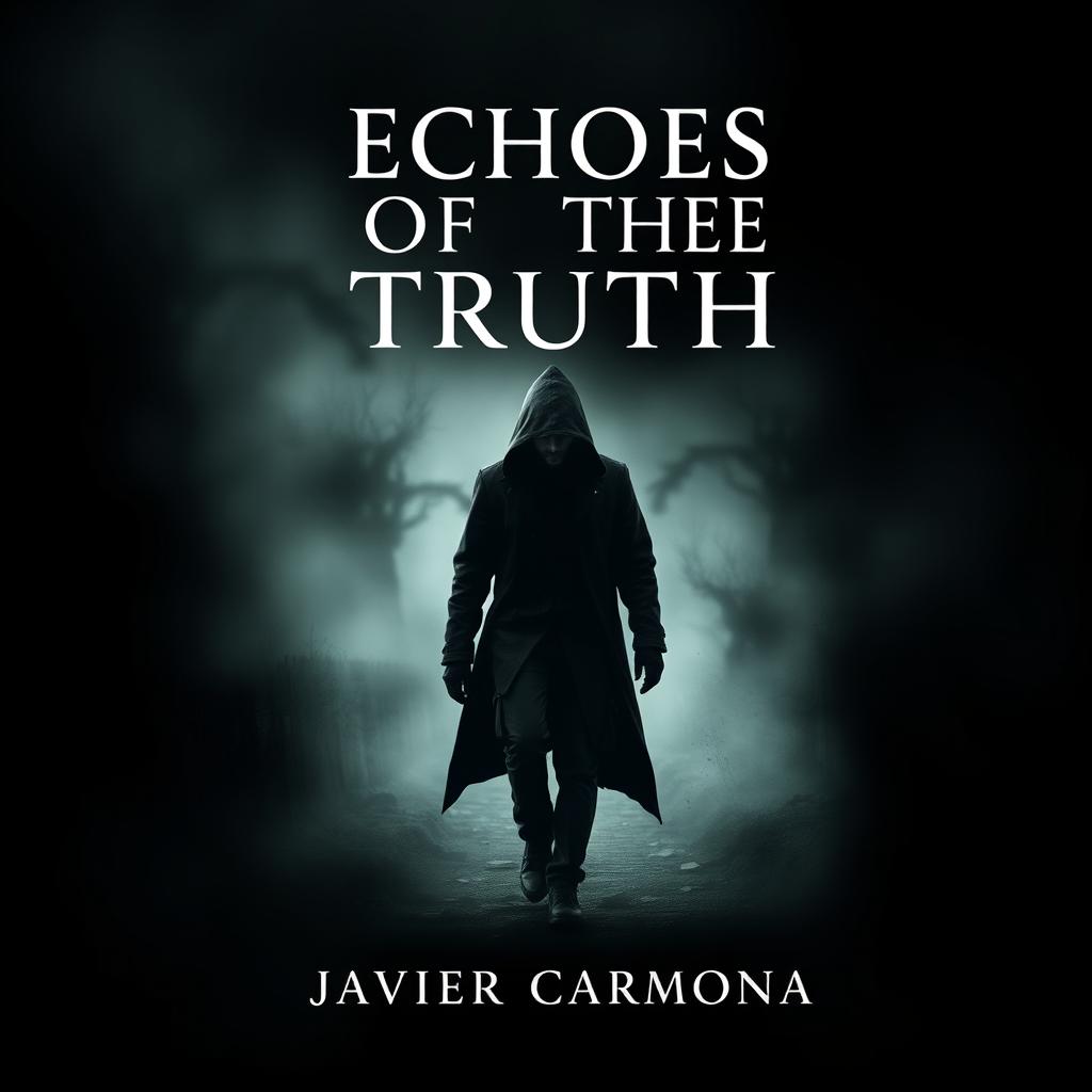 A thrilling book cover for 'Echoes Of The Truth' by Javier Carmona