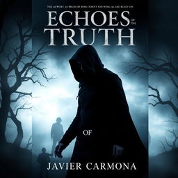 A thrilling book cover titled 'Echoes Of The Truth' by Javier Carmona