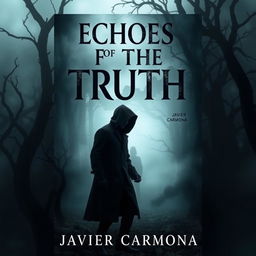 A thrilling book cover titled 'Echoes Of The Truth' by Javier Carmona