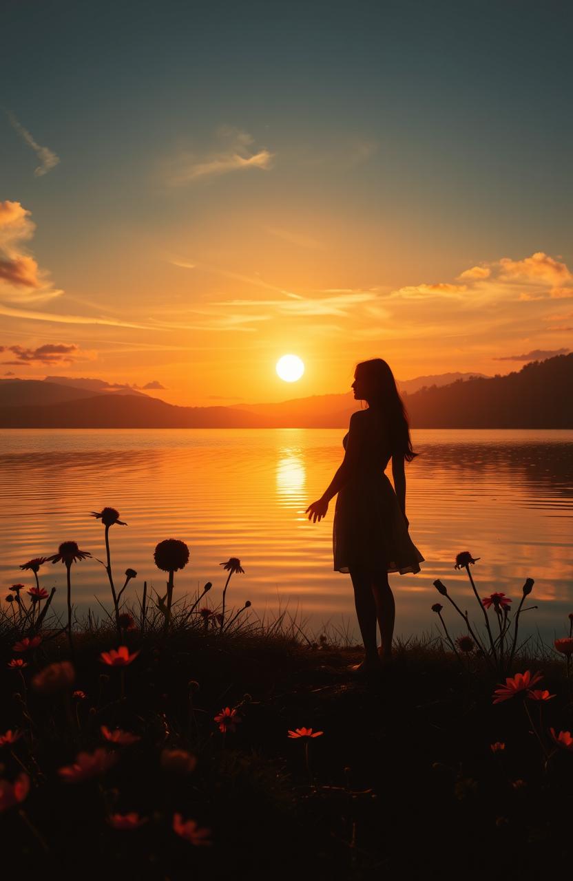 A serene and emotional portrayal of life's journey through love and loss