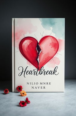A visually striking and artistic book cover design representing the theme of heartbreak