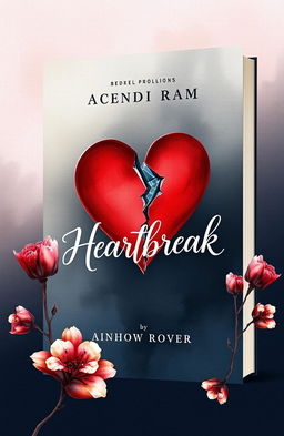 A visually striking and artistic book cover design representing the theme of heartbreak