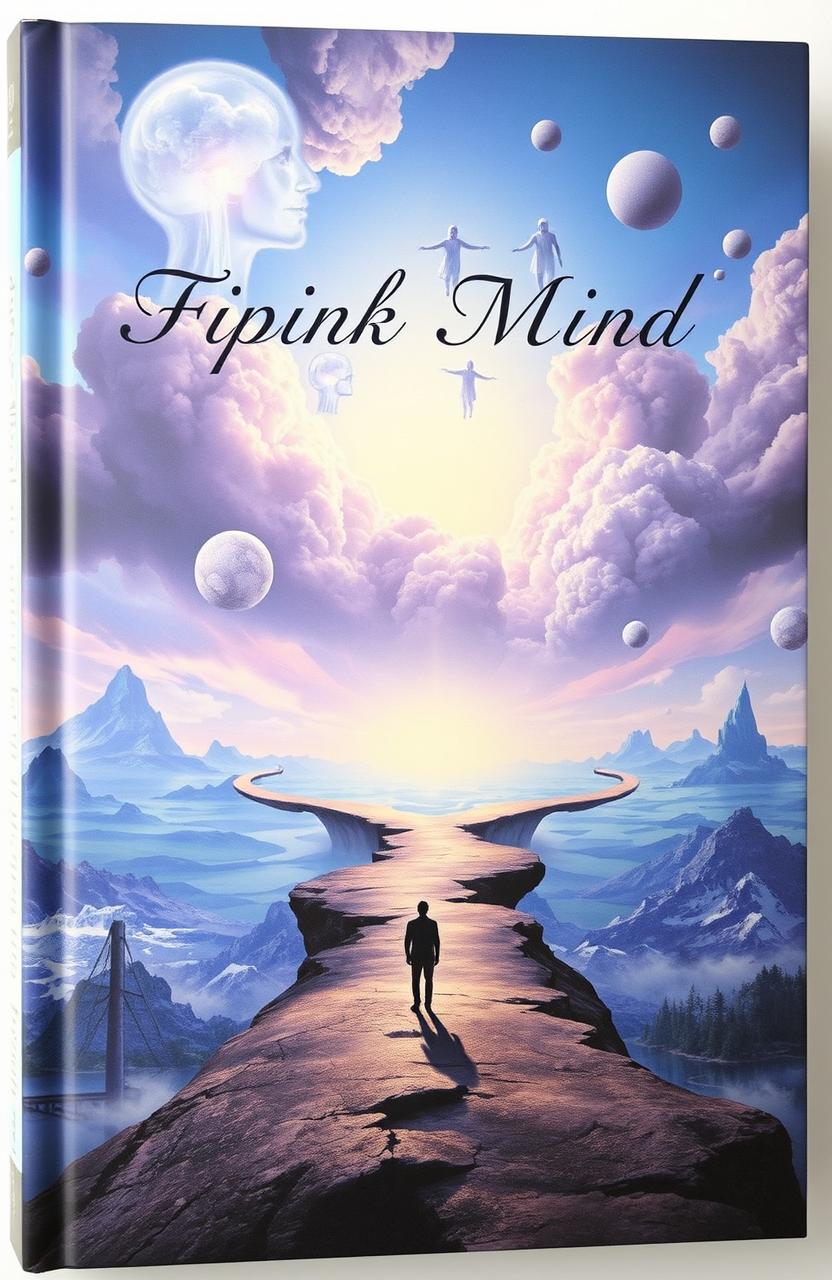 A thought-provoking book cover depicting a surreal psychological and philosophical scenario