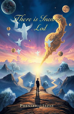 A thought-provoking book cover depicting a surreal psychological and philosophical scenario