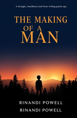 A compelling book cover design for a novel titled 'The Making of a Man' by Rinandi Powell