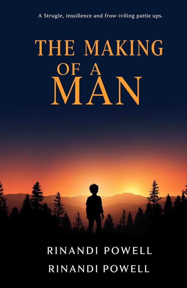 A compelling book cover design for a novel titled 'The Making of a Man' by Rinandi Powell