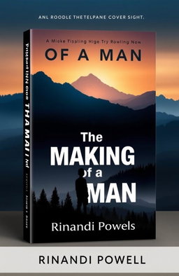 A compelling book cover design for a novel titled 'The Making of a Man' by Rinandi Powell