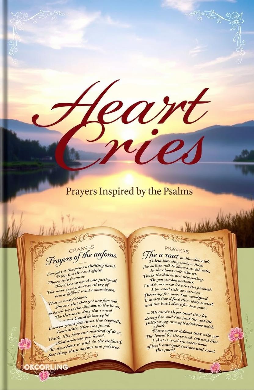 A beautifully designed book cover for 'Heart Cries: Prayers Inspired by the Psalms'