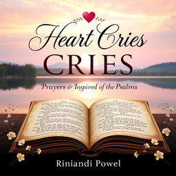 A beautifully designed book cover for 'Heart Cries: Prayers Inspired by the Psalms' by Rinandi Powell