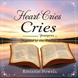 A beautifully designed book cover for 'Heart Cries: Prayers Inspired by the Psalms' by Rinandi Powell