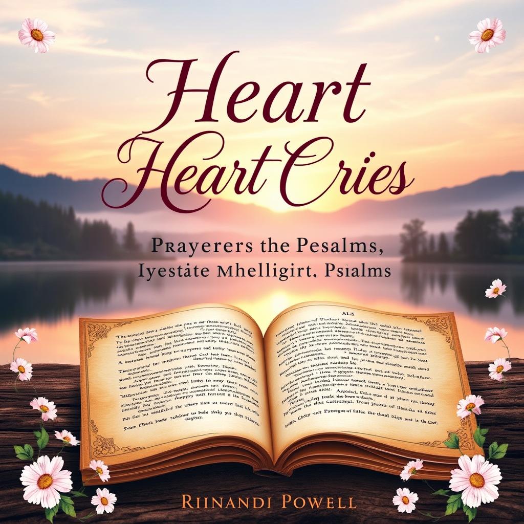 A beautifully designed book cover for 'Heart Cries: Prayers Inspired by the Psalms' by Rinandi Powell