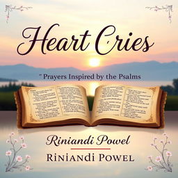 A beautifully designed book cover for 'Heart Cries: Prayers Inspired by the Psalms' by Rinandi Powell