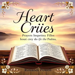 A beautifully designed book cover for 'Heart Cries: Prayers Inspired by the Psalms' by Rinandi Powell