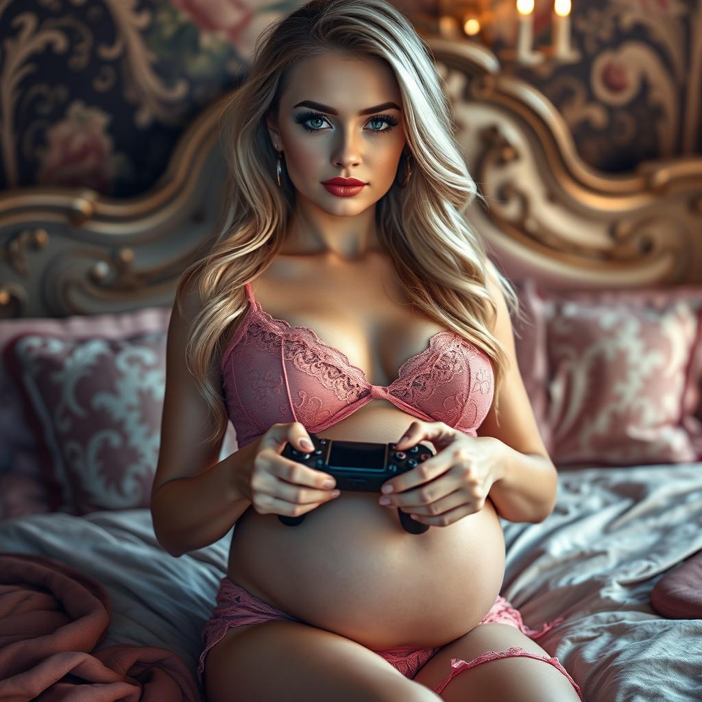 A stunning 18-year-old woman with a sweet and innocent aura, featuring a thin, delicately shaped face and an athletic yet voluptuous physique