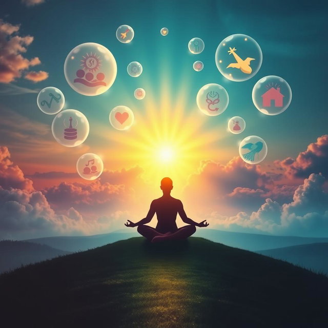 An inspiring and visually captivating image depicting the theme of the power of the subconscious mind