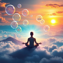 An inspiring and visually captivating image depicting the theme of the power of the subconscious mind