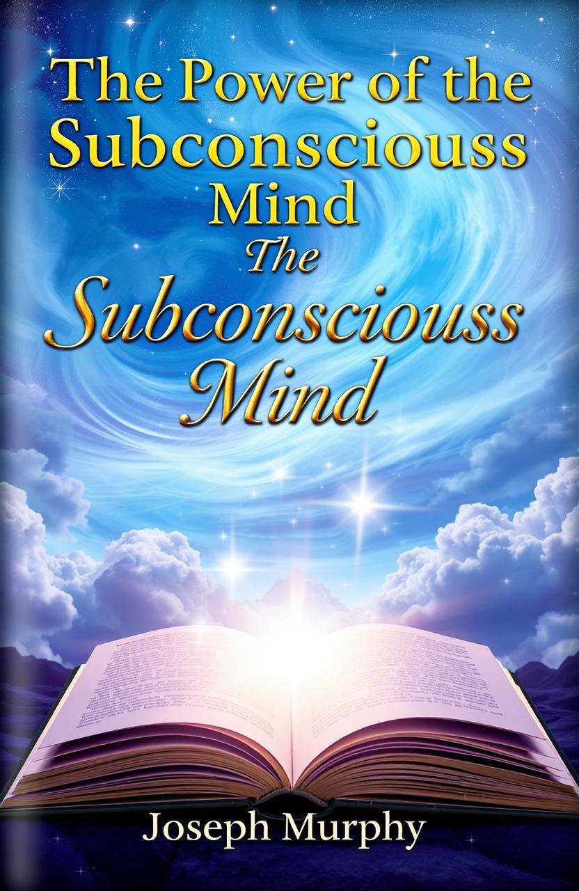 A visually captivating book cover design for 'The Power of the Subconscious Mind' by Joseph Murphy