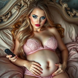 A captivating and youthful 18-year-old woman with a thin face and an athletic, voluptuous figure