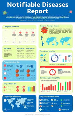 A detailed, informative poster about notifiable diseases, featuring a clear and engaging layout