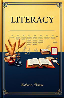 A visually striking book cover that symbolizes the evolution and impact of literacy throughout history