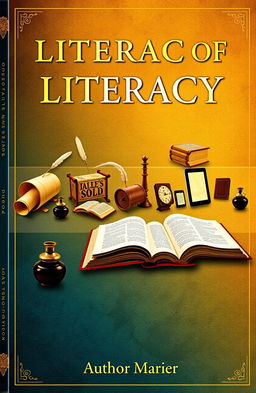 A visually striking book cover that symbolizes the evolution and impact of literacy throughout history