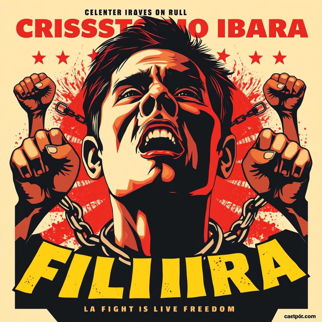A powerful and evocative poster showcasing the suffering and hopelessness of Filipinos during colonial rule
