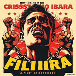 A powerful and evocative poster showcasing the suffering and hopelessness of Filipinos during colonial rule