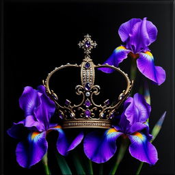 A realistic crown, exquisitely detailed and adorned with sparkling jewels, is prominently featured at the center of a cover