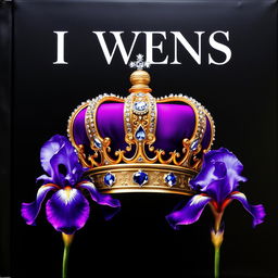 A realistic crown, exquisitely detailed and adorned with sparkling jewels, is prominently featured at the center of a cover