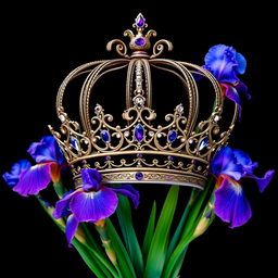 A stunningly realistic crown, beautifully crafted with intricate designs and sparkling gemstones, is showcased at the center of a cover
