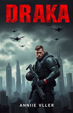 A striking book cover for a military dystopia novel, inspired by the Draka series