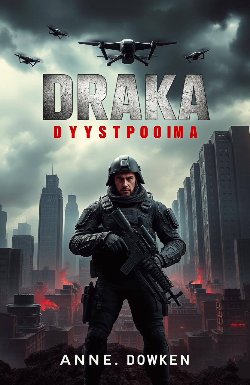 A striking book cover for a military dystopia novel, inspired by the Draka series