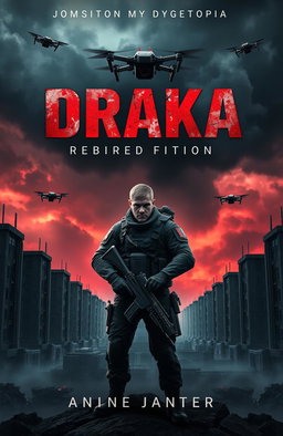 A striking book cover for a military dystopia novel, inspired by the Draka series