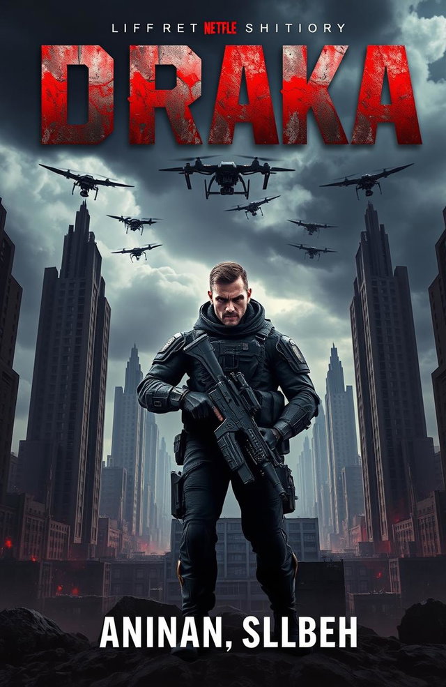 A striking book cover for a military dystopia novel, inspired by the Draka series