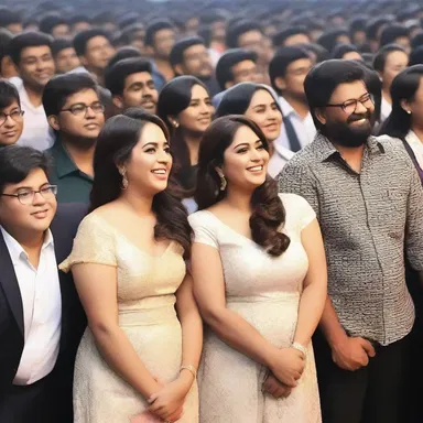 The crowd was aflutter with excitement as they awaited the premiere of the highly anticipated film.