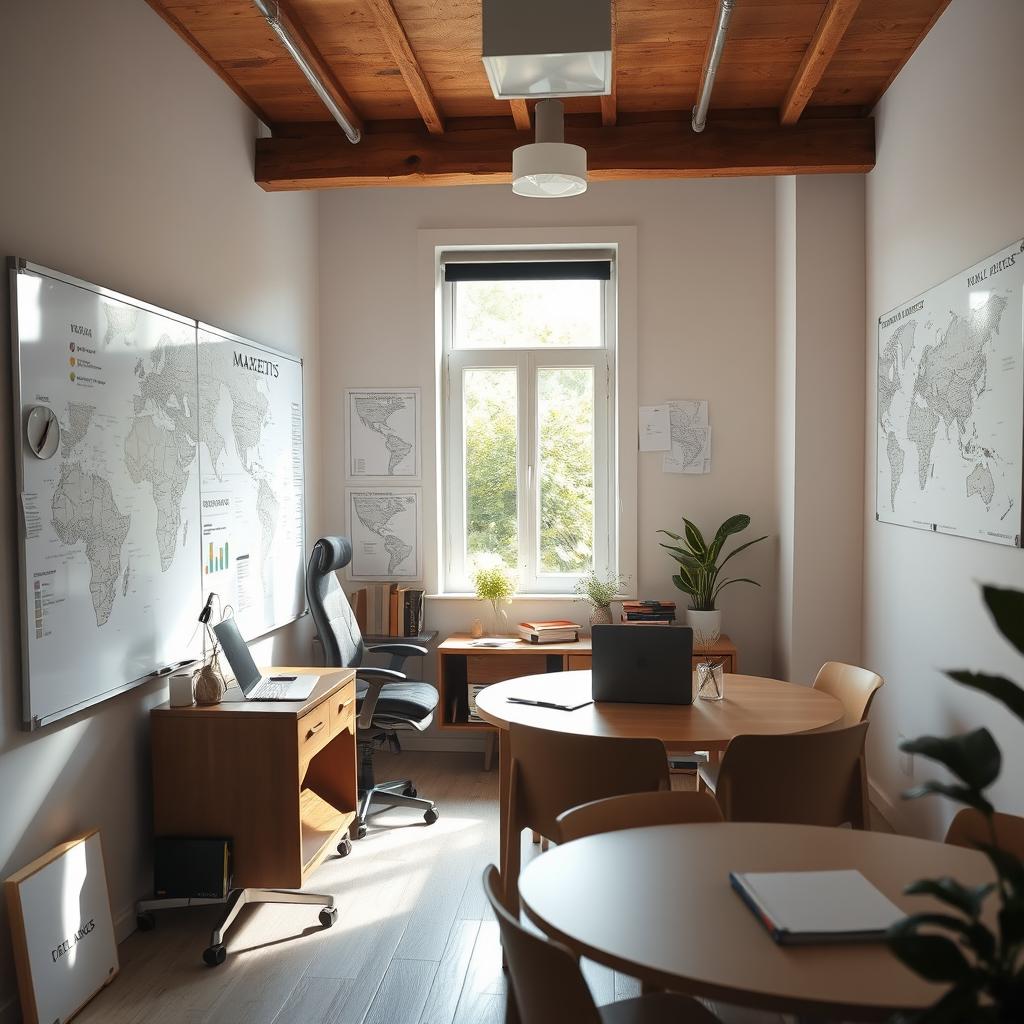 A small office space for a company where deals are made and work discussions take place