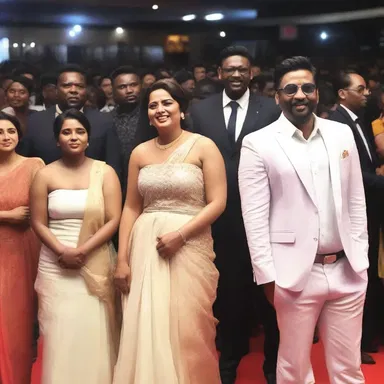 The crowd was aflutter with excitement as they awaited the premiere of the highly anticipated film.