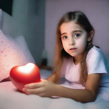 The young girl's heart raced aflutter as she watched the horror movie late at night.