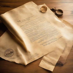 A vintage parchment paper unrolled to reveal a 'Nakasulat na Kalooban', a traditional Filipino last will and testament, with legible handwriting and an official seal.