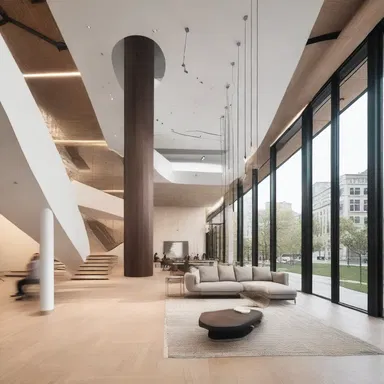 The designer's mind was aflutter with ideas for the perfect combination of architecture and interior design in the new building.