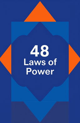 A minimalist book cover design featuring a striking abstract pattern with only two colors, inspired by the aesthetic of the book "48 Laws of Power"