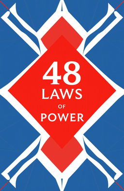 A minimalist book cover design featuring a striking abstract pattern with only two colors, inspired by the aesthetic of the book "48 Laws of Power"