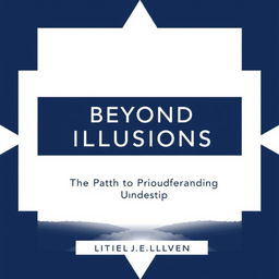 A minimalist book cover design featuring a striking abstract pattern with only two colors, a deep navy blue and a crisp white, reflecting a sense of depth and clarity