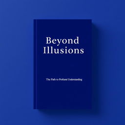 A minimalist book cover design featuring a strikingly simple color scheme of only two colors: a deep, mysterious indigo and a bright, vibrant white