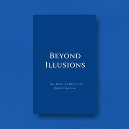 A minimalist book cover design featuring a strikingly simple color scheme of only two colors: a deep, mysterious indigo and a bright, vibrant white