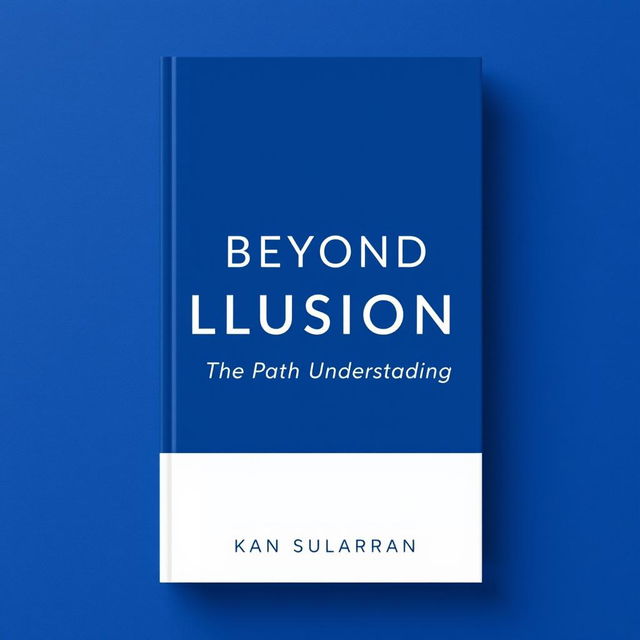 A minimalist book cover design featuring a strikingly simple color scheme of only two colors: a deep, mysterious indigo and a bright, vibrant white